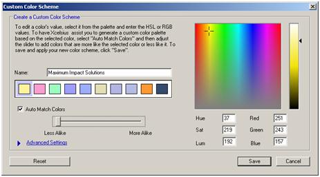 The Custom Color Scheme usingg the Alike function