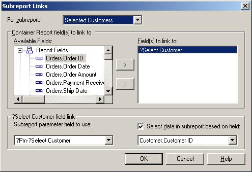 Linking Subreport to main report using parameter