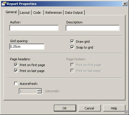SQL Server Reporting Services Report Properties