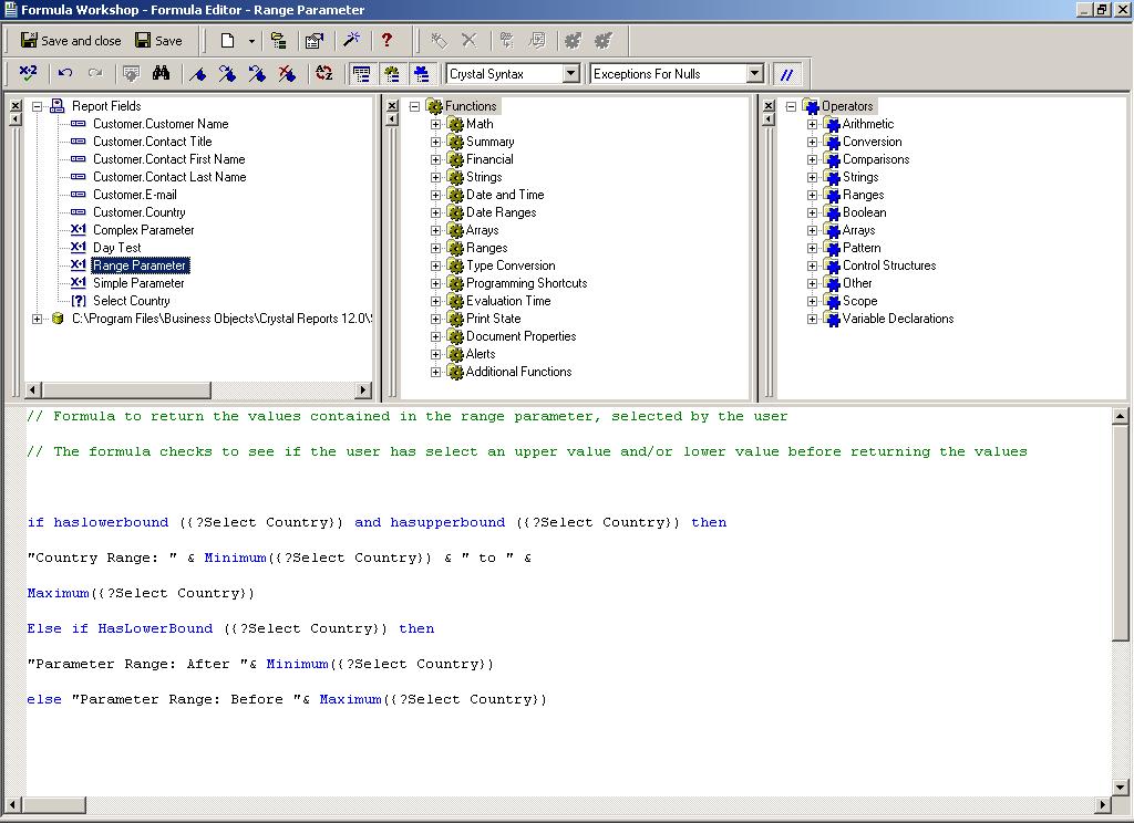 Adding Comments to Crsystal Reports Formulas