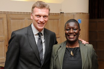 Julia Emelogu and David Moyes Everton FC Manager